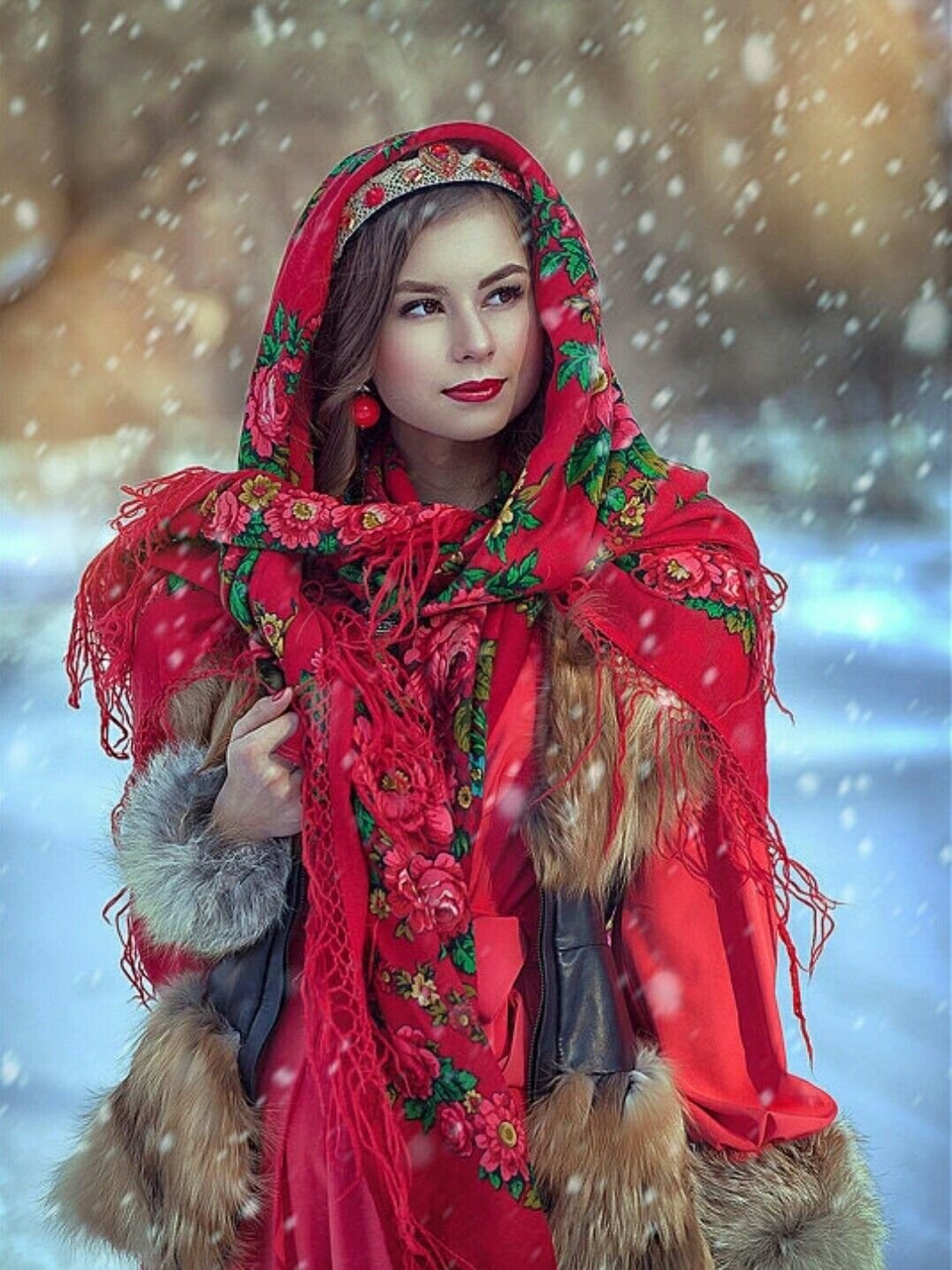 Beautiful girl Women in Slavic costumes in An-Najaf